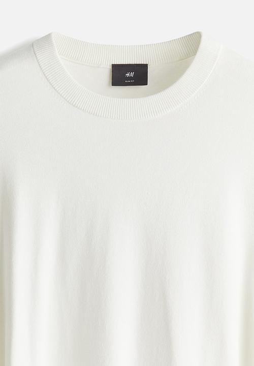 H&M - Slim fit fine-knit jumper - white