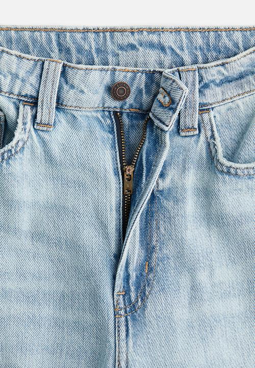 H&M - Wide ultra high jeans - light denim blue