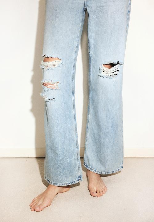 H&M - Wide ultra high jeans - light denim blue