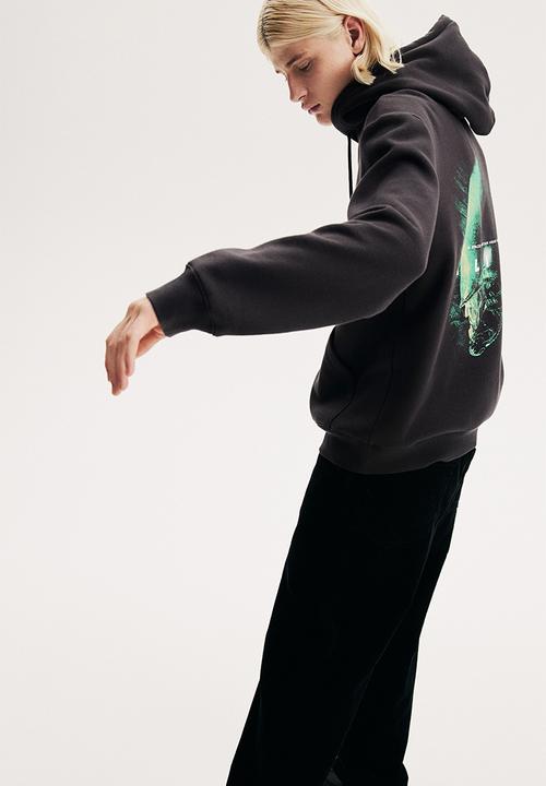 H&M - Regular fit hoodie - black/alien