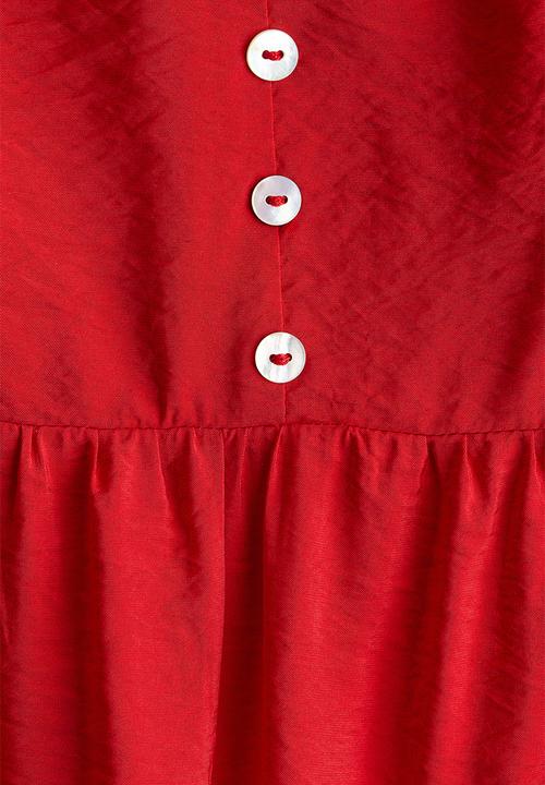 H&M - Button-front strappy dress - red
