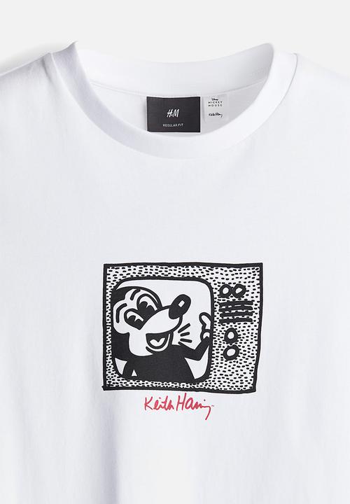 H&M - Regular fit T-shirt - white/keith haring