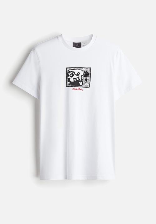 H&M - Regular fit T-shirt - white/keith haring
