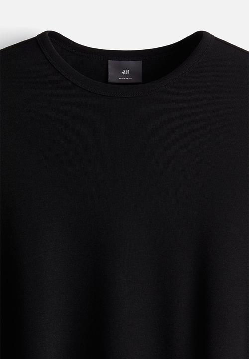 H&M - Regular fit jersey top - black