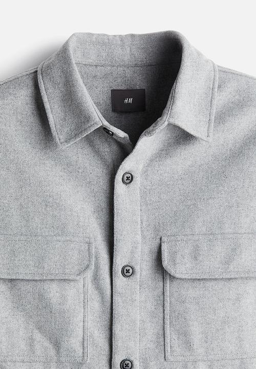 H&M - Regular fit felted overshirt - grey