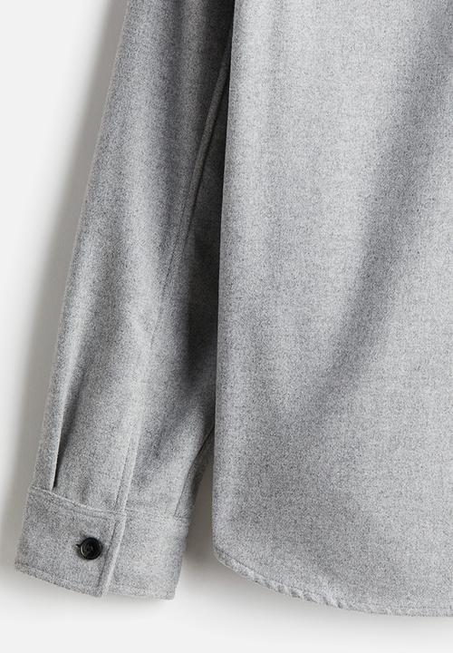 H&M - Regular fit felted overshirt - grey