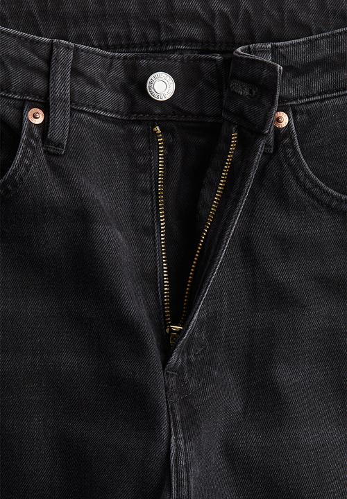 H&M - Curvy fit slim straight high ankle jeans - black