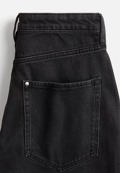 H&M - Curvy fit slim straight high ankle jeans - black