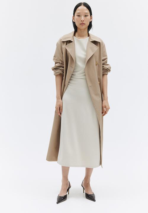 H&M - Boat-neck jersey dress - light beige