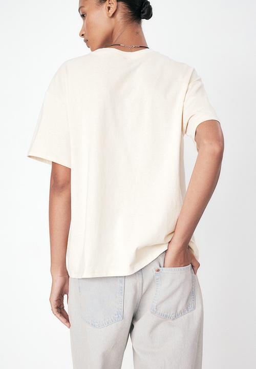 H&M - Oversized printed t-shirt - light beige & depeche mode