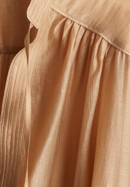 H&M - THE WHITE LOTUS H&M - Balloon-sleeved blouse - beige