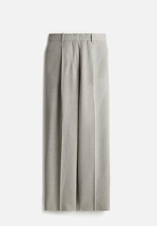 H&M - H&M Studio: Wool-blend tailored trousers - light greige marl