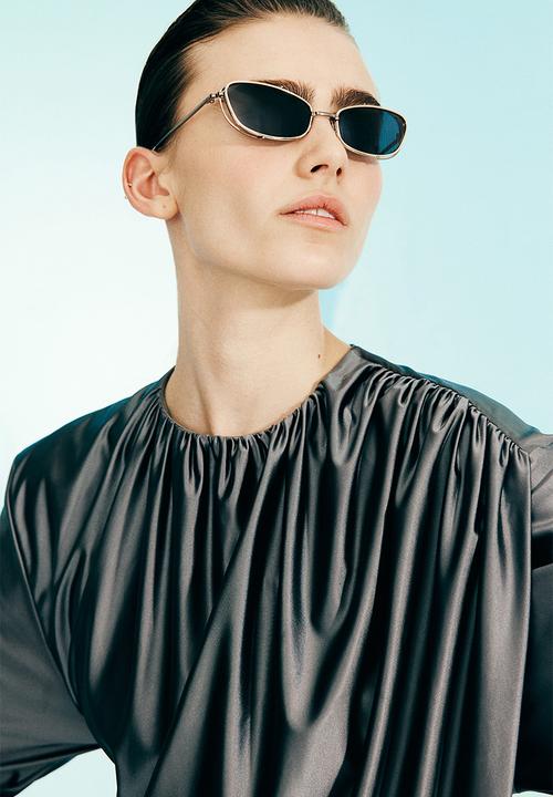 H&M - H&M Studio: Shiny draped dress - dark grey