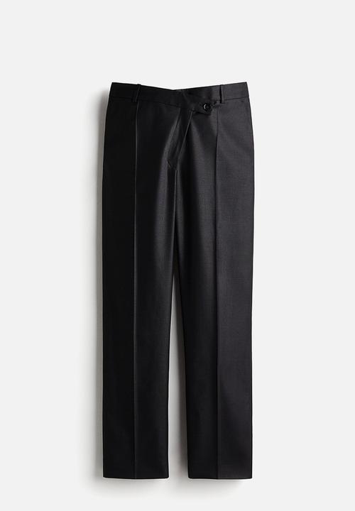 H&M - H&M Studio: Wool-blend wrapover-waist trousers - black