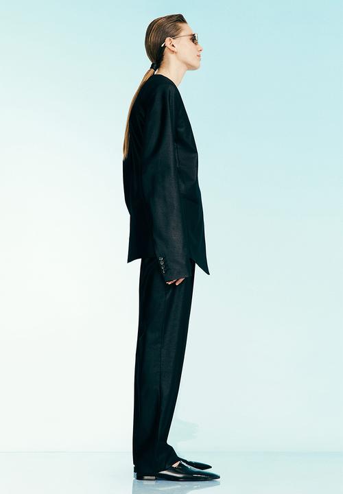 H&M - H&M Studio: Wool-blend wrapover-waist trousers - black