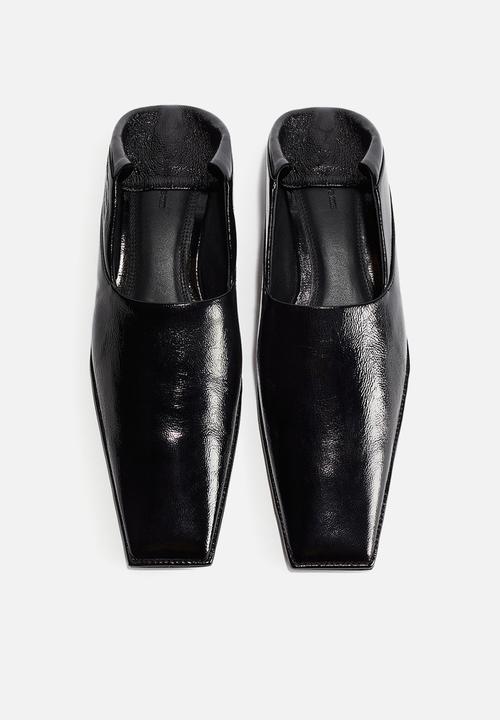 H&M - H&M Studio: Square-toe leather loafers - black