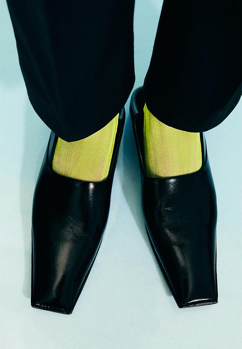 H&M - H&M Studio: Square-toe leather loafers - black