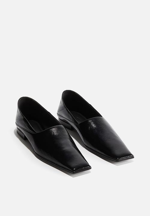 H&M - H&M Studio: Square-toe leather loafers - black