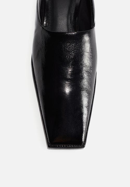H&M - H&M Studio: Square-toe leather loafers - black
