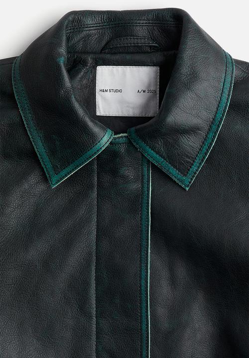 H&M - H&M Studio: Hand-paint-look leather jacket - black