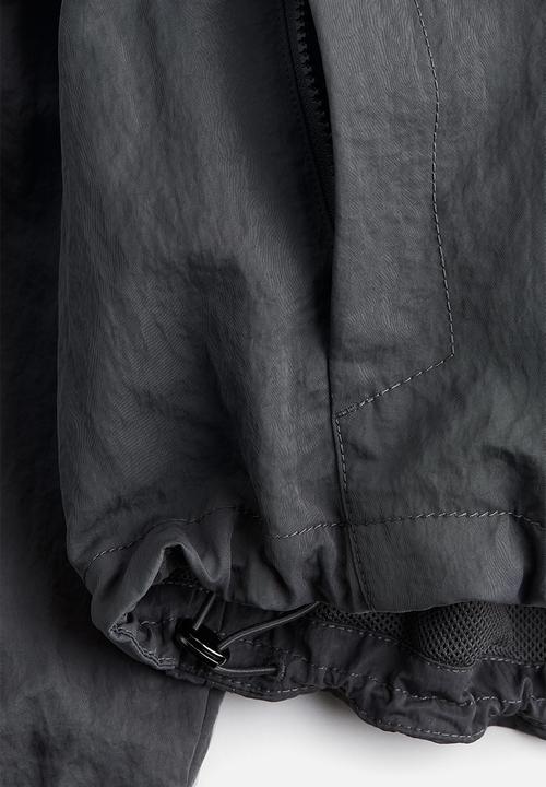 H&M - H&M Studio: Shoulder-pad nylon jacket - dark grey