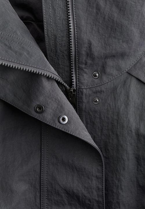 H&M - H&M Studio: Shoulder-pad nylon jacket - dark grey