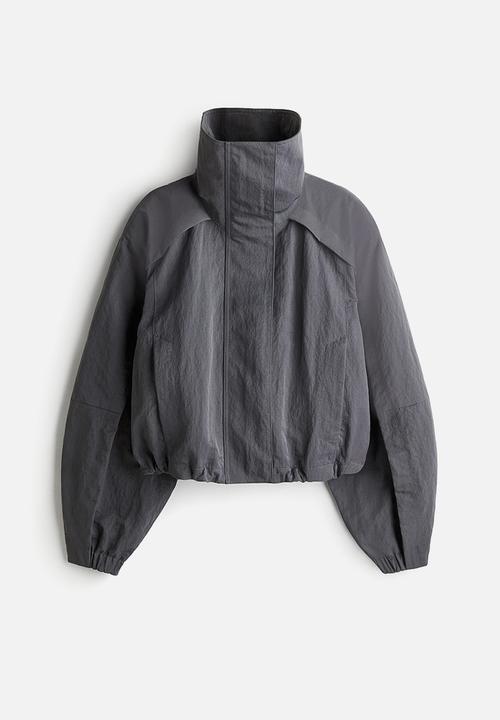 H&M - H&M Studio: Shoulder-pad nylon jacket - dark grey