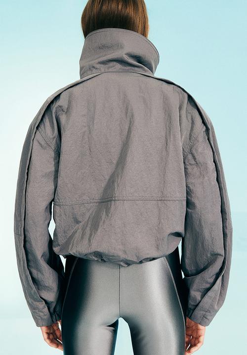 H&M - H&M Studio: Shoulder-pad nylon jacket - dark grey