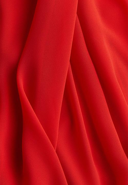 H&M - H&M Studio: Draped chiffon dress - red