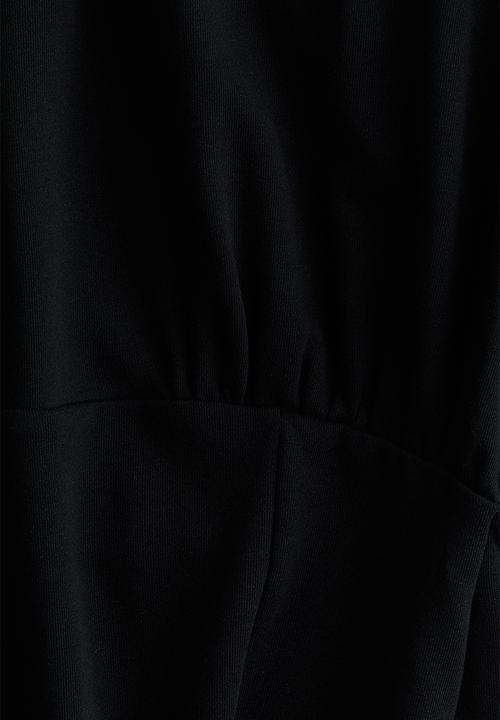 H&M - H&M Studio: Batwing-sleeved sweatshirt dress - black
