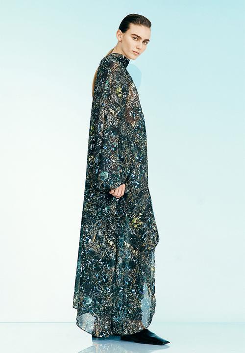 H&M - H&M Studio: Patterned chiffon dress - black jewellery