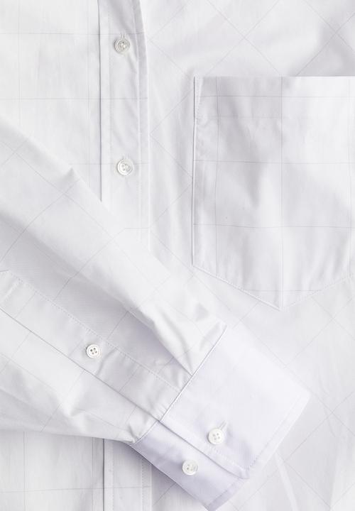 H&M - H&M Studio: Batwing-sleeved cotton shirt - white checked