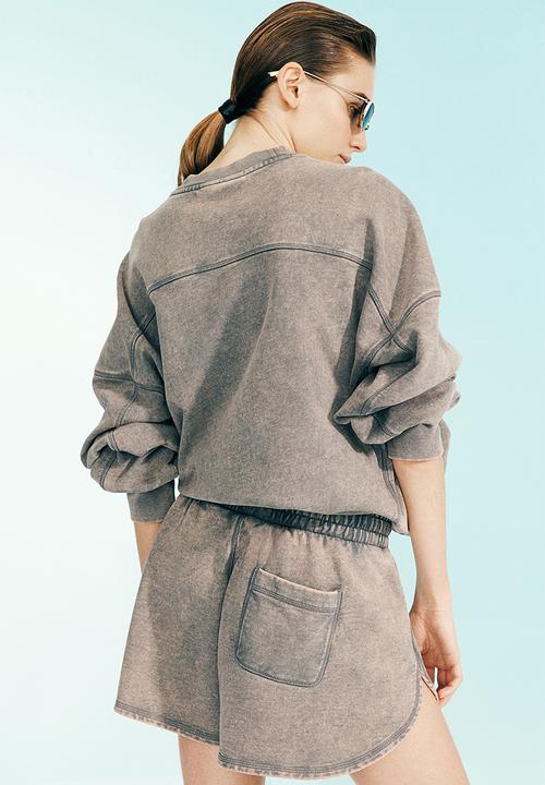 H&M - H&M Studio: Washed sweatshirt shorts - grey washed