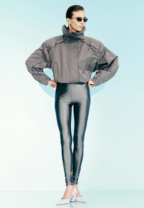 H&M - H&M Studio: Flatlock-seam leggings - dark grey