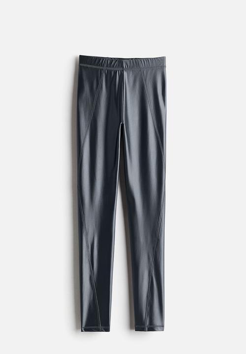 H&M - H&M Studio: Flatlock-seam leggings - dark grey