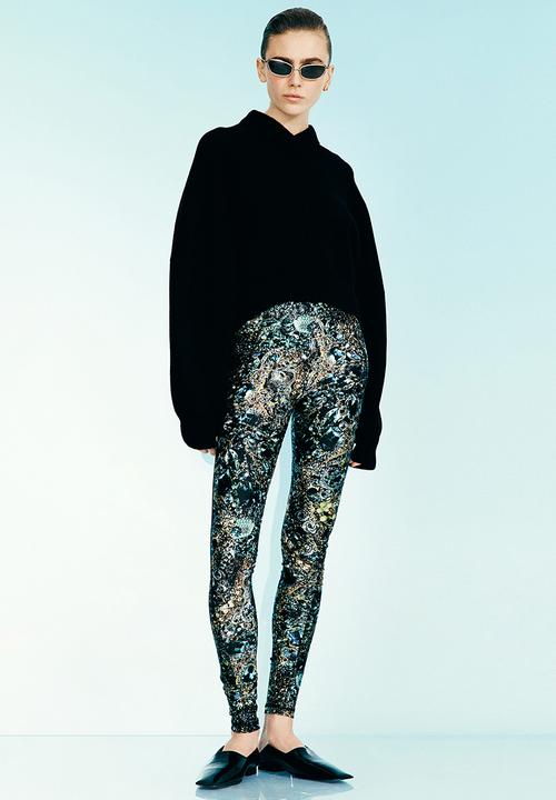 H&M - H&M Studio: Flatlock-seam leggings - black jewellery 