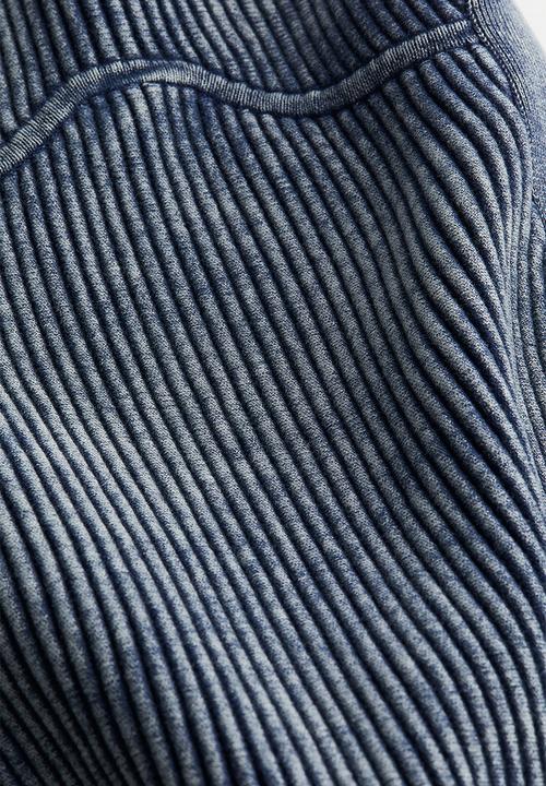 H&M - H&M Studio: Washed rib-knit dress - pigeon blue marl