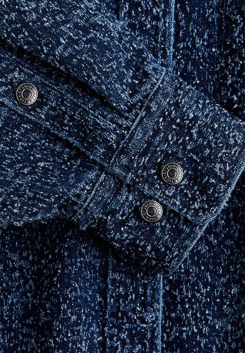 H&M - H&M Studio: Oversized bouclé denim jacket - denim blue 