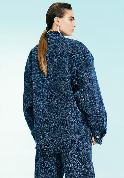 H&M - H&M Studio: Oversized bouclé denim jacket - denim blue 