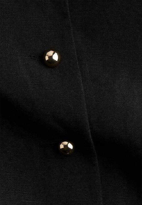 H&M - Linen-blend dress - black