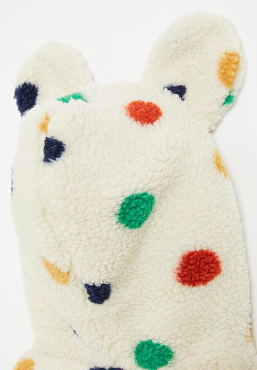 Pop Candy - Polka dot fleece jacket - ecru