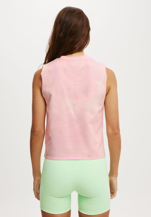 Cotton On - Active Graphic Crew Tank - Cherry Dream/Outdoor Club