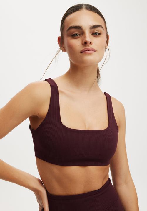 Cotton On - Reform Rib Crop - Dark Oak