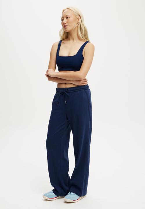 Cotton On - Reform Rib Crop - Heritage Blue