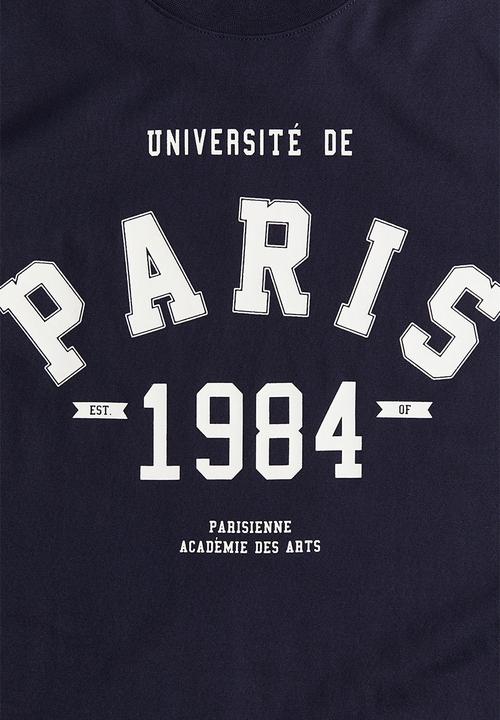 H&M - T-shirt - navy blue & paris