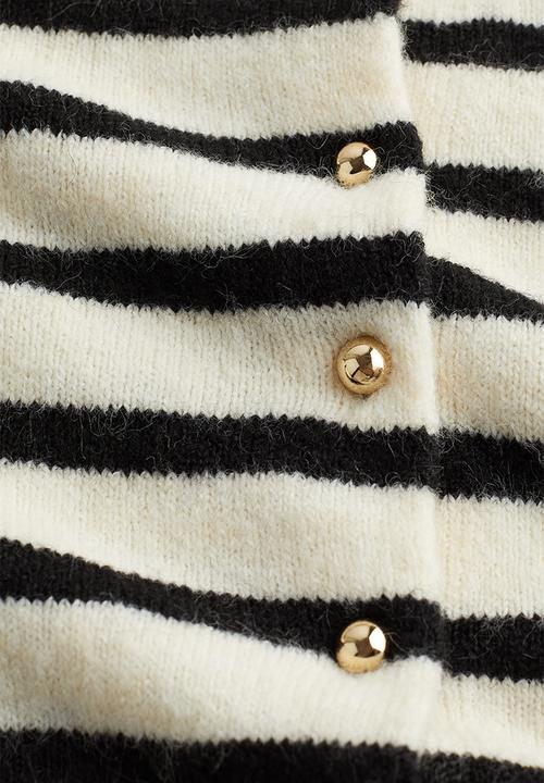 H&M - Knitted cardigan - cream/striped