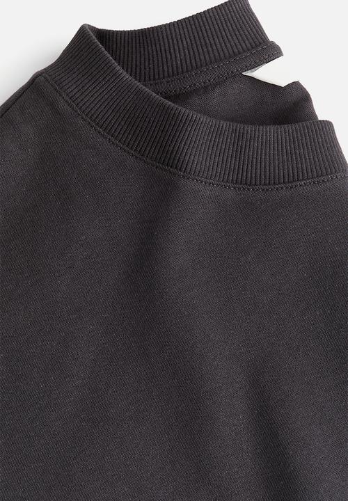 H&M - Boxy-style cotton t-shirt - dark grey