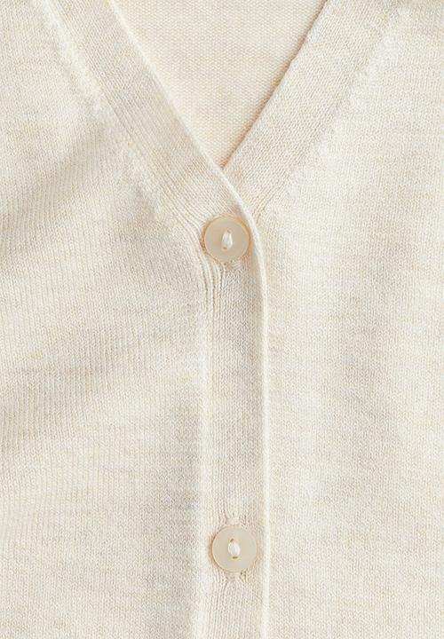 H&M - Button-front sweater vest - light beige marl