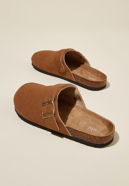 Cotton On - Rex buckle mule - sienna brown micro