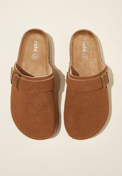 Cotton On - Rex buckle mule - sienna brown micro